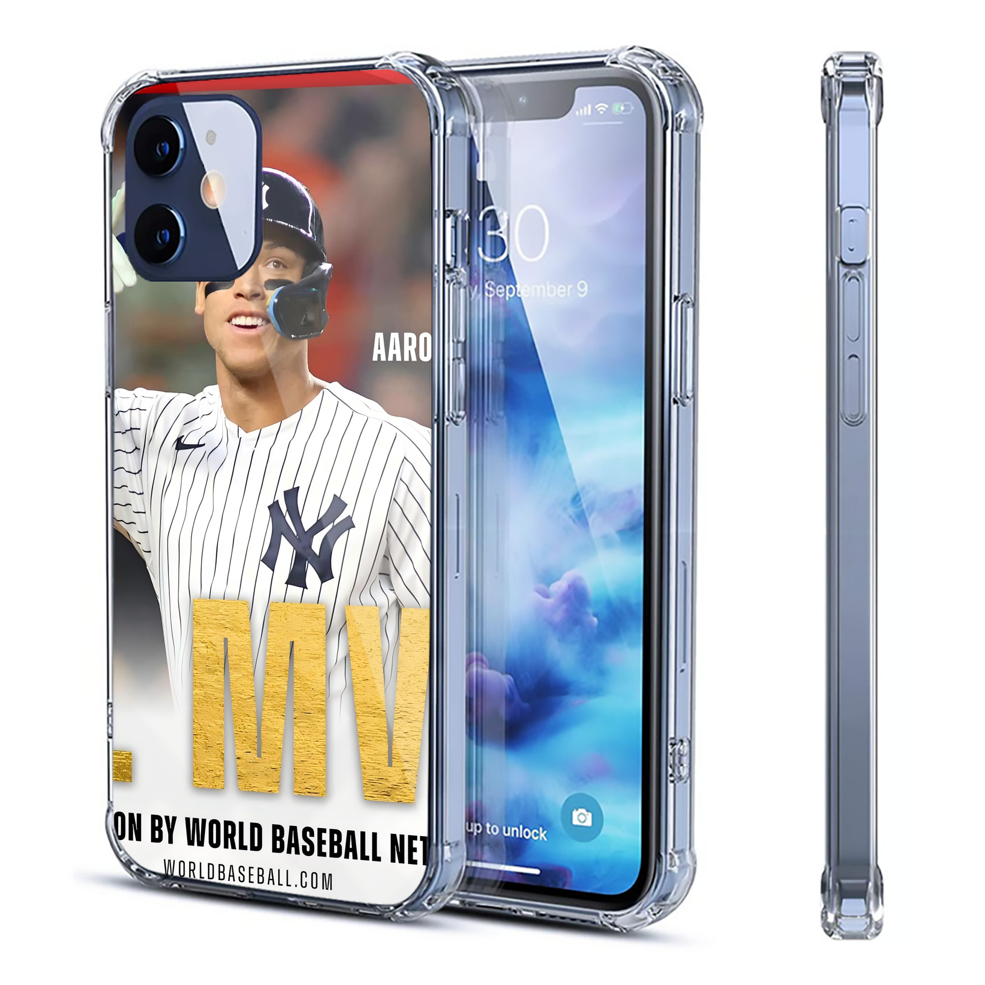Aaron Judge MVP Clear IPhone 12 Case – Soft TPU With UV Print – Enhanced Drop Protection, Precise Fit, Anti-Fingerprint, Customizable Design, Scratch-Resistant, Yellow-Resistant